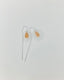 Dainty Peach Moonstone Teardrop Ear Threader Earrings in Silver