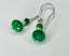 Two Tier Zambian Emerald Seed Pearl Dangle Earrings in Silver