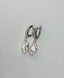White Baroque Pearl and Pink Sapphire Dangle Earrings in Silver