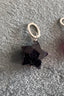 Black Sunstone Star Charm in Silver
