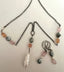 Pink Imperial Topaz and Tahitian Pearl Earrings in Oxidized Silver and Gold