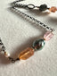Imperial Topaz and Tahitian Pearl Necklace in Oxidized Silver and Gold