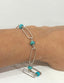 Turquoise and Chain Link Bracelet in Silver