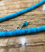 Turquoise Heishi Beaded Necklace in Silver