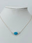 Dainty Turquoise Nugget Chain Necklace in Gold