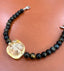 XL Citrine Square Nugget and Blue Tiger Eye Bracelet in Silver